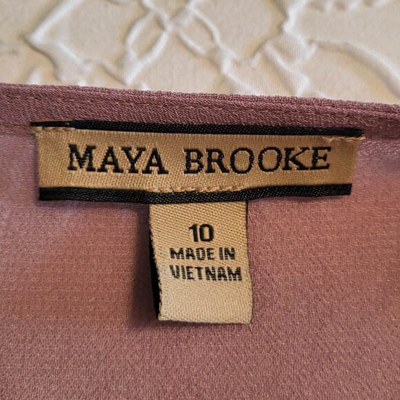 NWT Maya Brooke Tea Rose Sequined Lightweight 2 Piece Tank Dress & Jacket Sz 10 - Picture 2 of 15